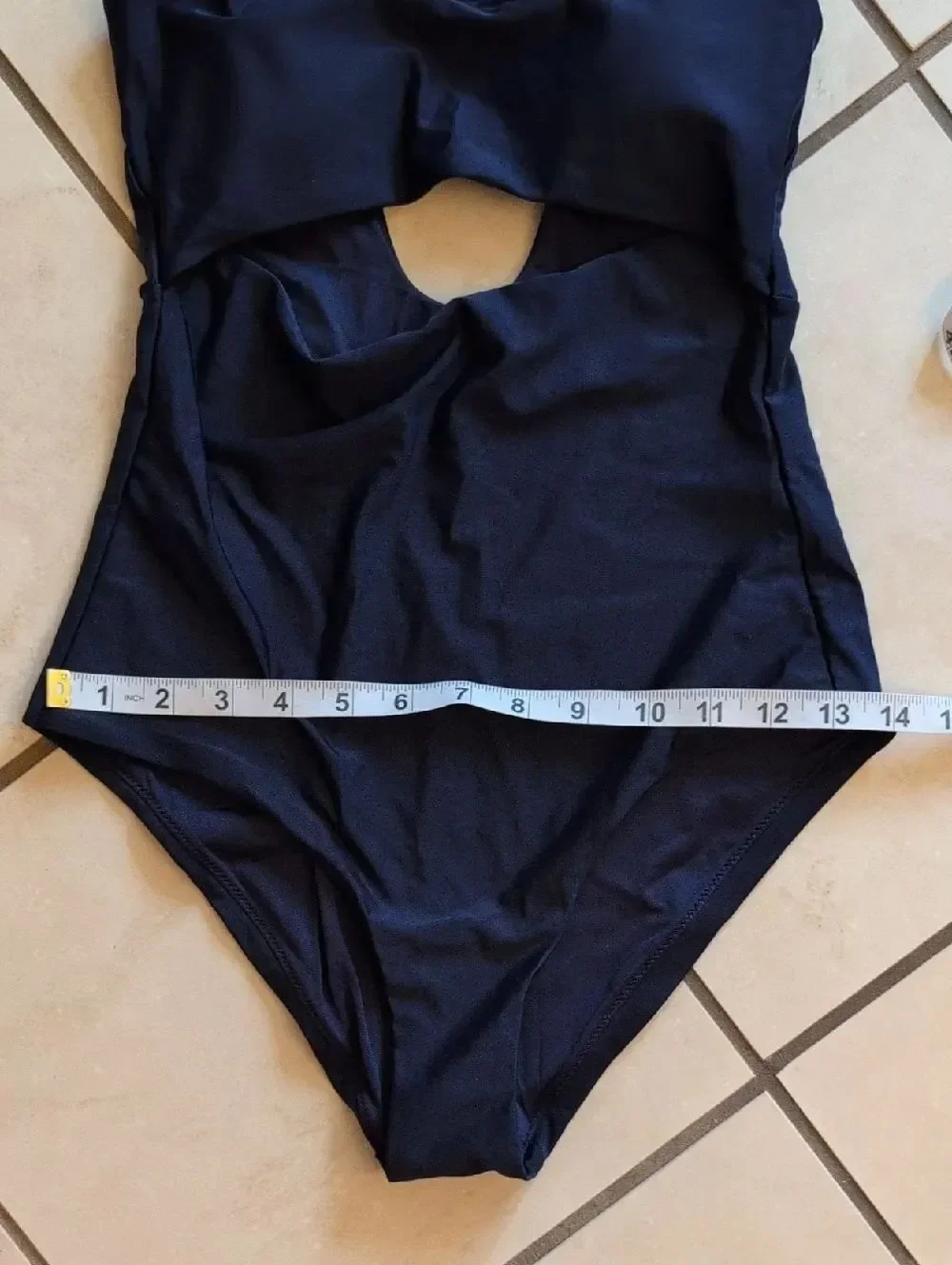 NWT Quince Italian Cutout One-Piece Swimsuit Deep Navy Blue Size M